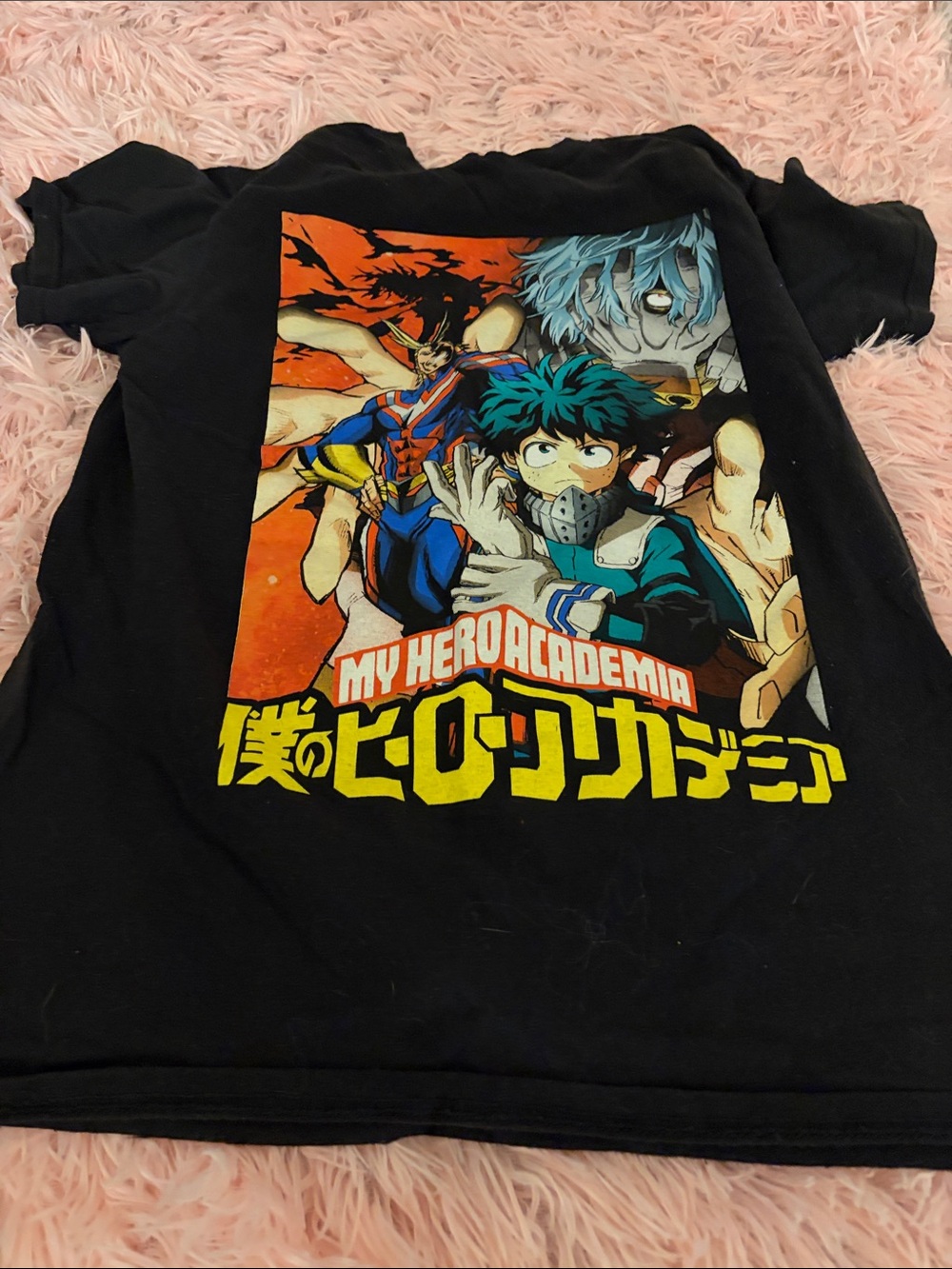 My Hero Academia Black Graphic Kids Tee - Anime Crew Neck